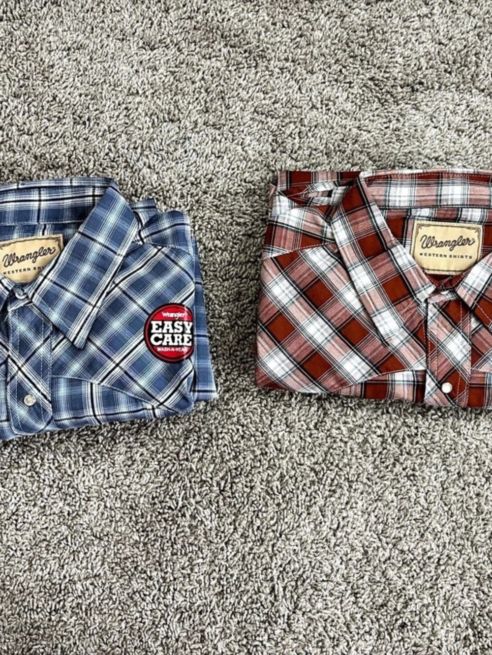 Wrangler Easy Care Short Sleeve Western Snap Shirt Plaid XL Lot 2